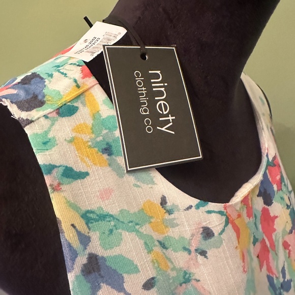 Ninety Clothing Co Sleeveless Lined Floral Top Tunic Size Small NWT - Picture 2 of 13